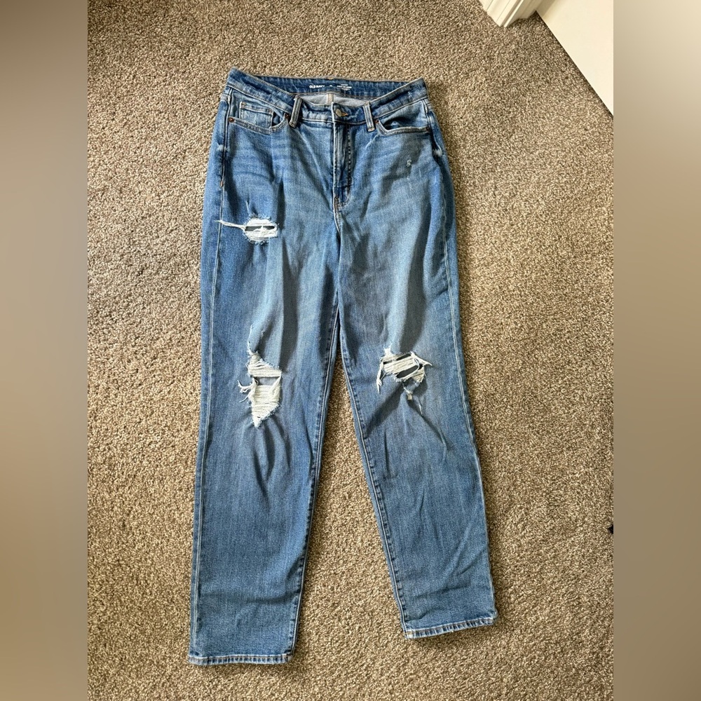 Old Navy Curvy High Rise OG Loose Distressed Jeans